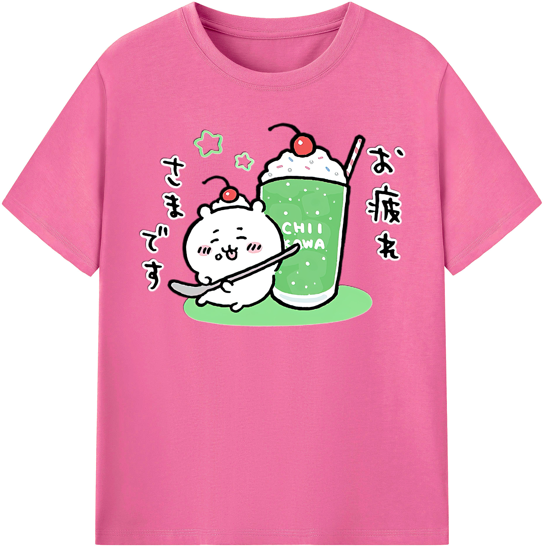 （画像用） ちいかわ ちいかわ Chii-kawa chiikawa レディースカジュアルプリントTシャツ（綿100％）